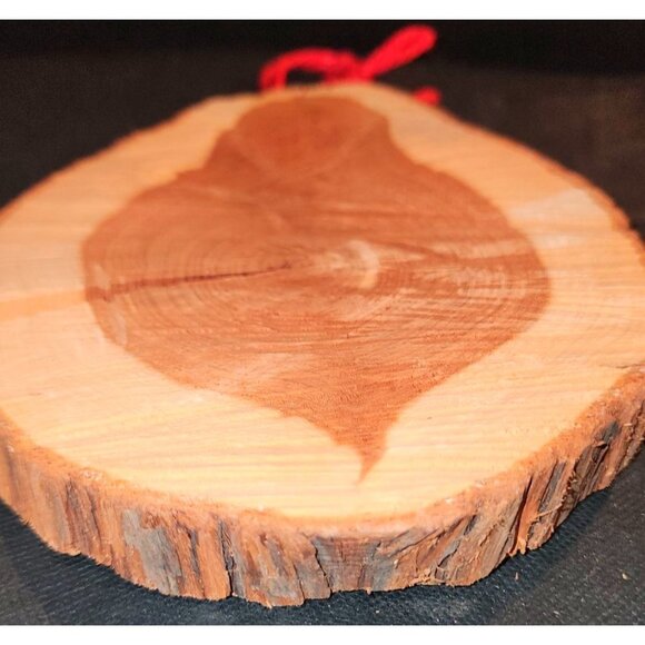 Decorative Santa Claus Wood Slice Ornament With Hand-Painted Design  Red Yarn Ha - Picture 8 of 10